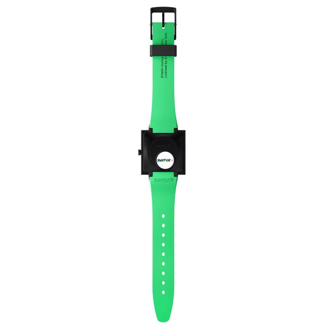 Оригинальные часы Swatch Swatch Square Bioceramic Standard SO34Z102 кварцевые калибр механизма  общий вид